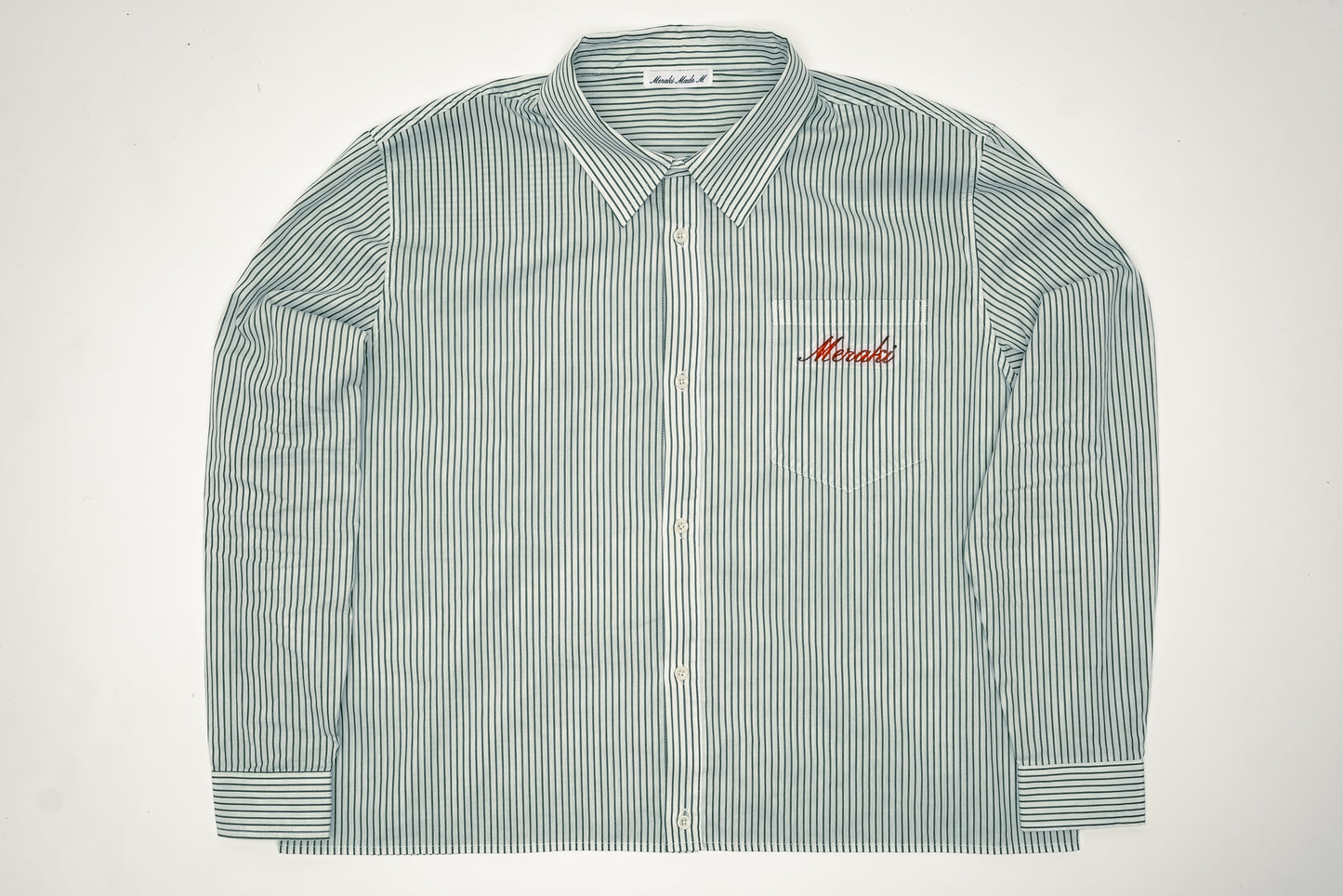 Meraki Royal Green Striped Shirt